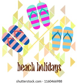 Beach shoes beach holiday vector background