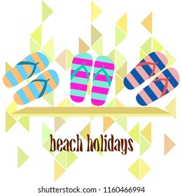 Beach shoes beach holiday vector background