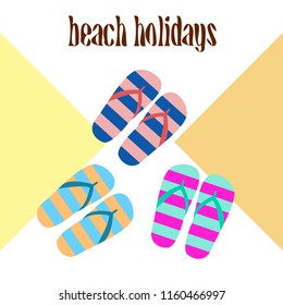 Beach shoes beach holiday vector background