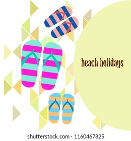 Beach shoes beach holiday vector background