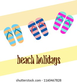 Beach shoes beach holiday vector background