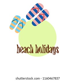 Beach shoes beach holiday vector background