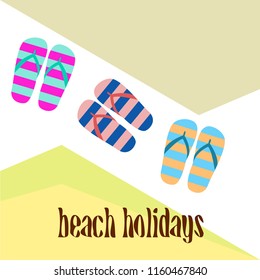 Beach shoes beach holiday vector background