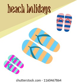 Beach shoes beach holiday vector background