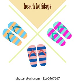 Beach shoes beach holiday vector background