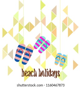 Beach shoes beach holiday vector background