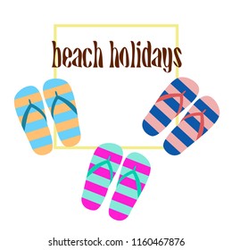 Beach shoes beach holiday vector background