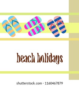 Beach shoes beach holiday vector background