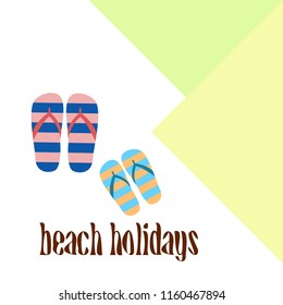 Beach shoes beach holiday vector background
