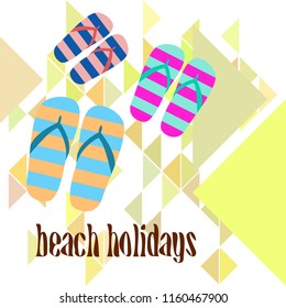 Beach shoes beach holiday vector background