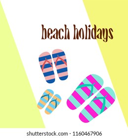 Beach shoes beach holiday vector background