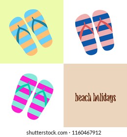 Beach shoes beach holiday vector background