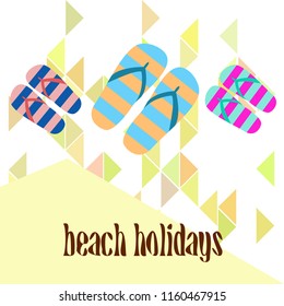 Beach shoes beach holiday vector background