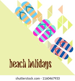 Beach shoes beach holiday vector background