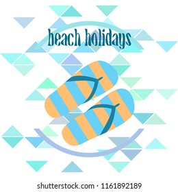 Beach shoes beach holiday vector background