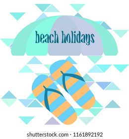 Beach shoes beach holiday vector background