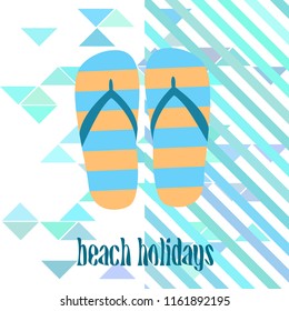 Beach shoes beach holiday vector background