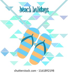Beach shoes beach holiday vector background