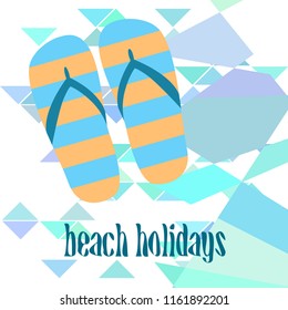 Beach shoes beach holiday vector background