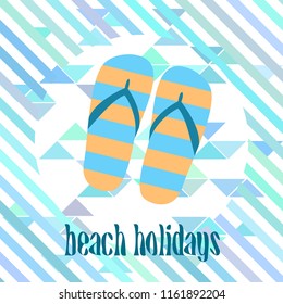 Beach shoes beach holiday vector background