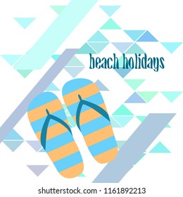 Beach shoes beach holiday vector background