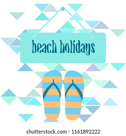 Beach shoes beach holiday vector background