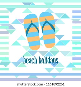 Beach shoes beach holiday vector background