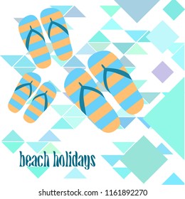 Beach shoes beach holiday vector background