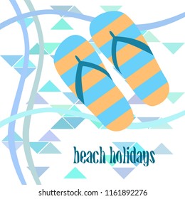 Beach shoes beach holiday vector background