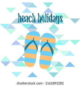 Beach shoes beach holiday vector background