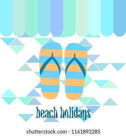 Beach shoes beach holiday vector background