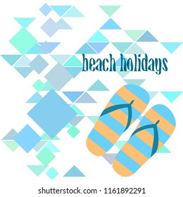 Beach shoes beach holiday vector background