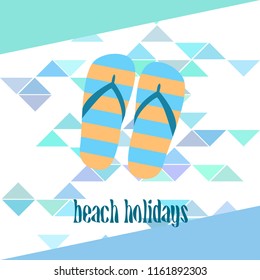 Beach shoes beach holiday vector background