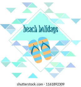 Beach shoes beach holiday vector background