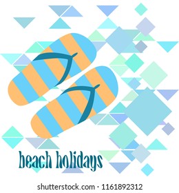 Beach shoes beach holiday vector background