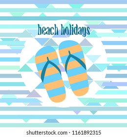Beach shoes beach holiday vector background