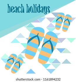 Beach shoes beach holiday vector background