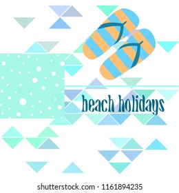 Beach shoes beach holiday vector background