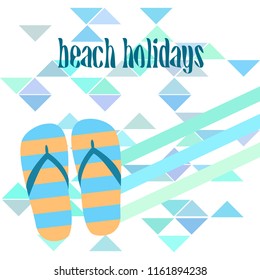 Beach shoes beach holiday vector background