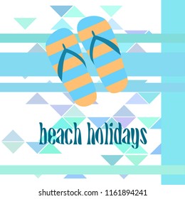 Beach shoes beach holiday vector background