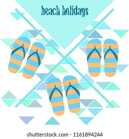 Beach shoes beach holiday vector background