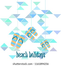 Beach shoes beach holiday vector background