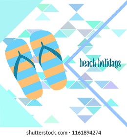 Beach shoes beach holiday vector background