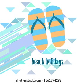 Beach shoes beach holiday vector background