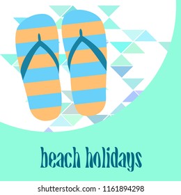 Beach shoes beach holiday vector background
