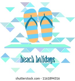 Beach shoes beach holiday vector background
