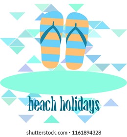 Beach shoes beach holiday vector background