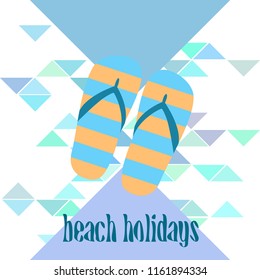 Beach shoes beach holiday vector background