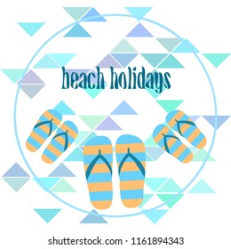 Beach shoes beach holiday vector background