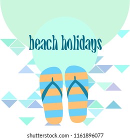 Beach shoes beach holiday vector background